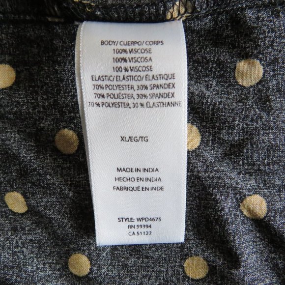 BeachLunchLounge Women’s Dress Polka Dot Shirred Long Sleeves Dress XL - Picture 12 of 12